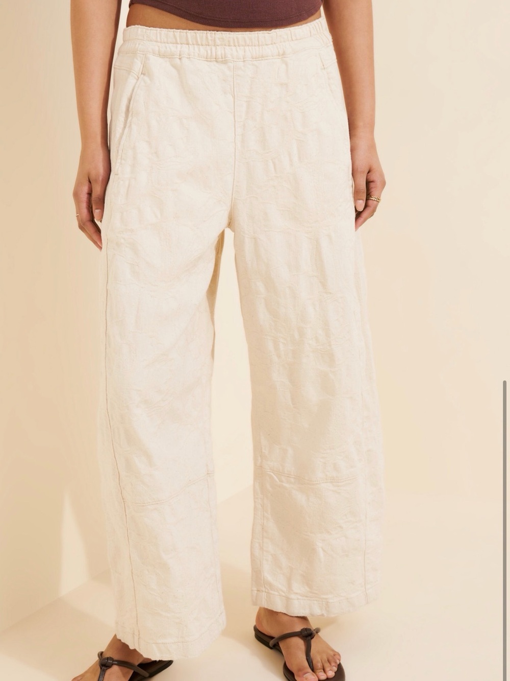 The Izzie Relaxed Pull-On Barrel Pants- Jacquard Edition Pilcro Anthropologie